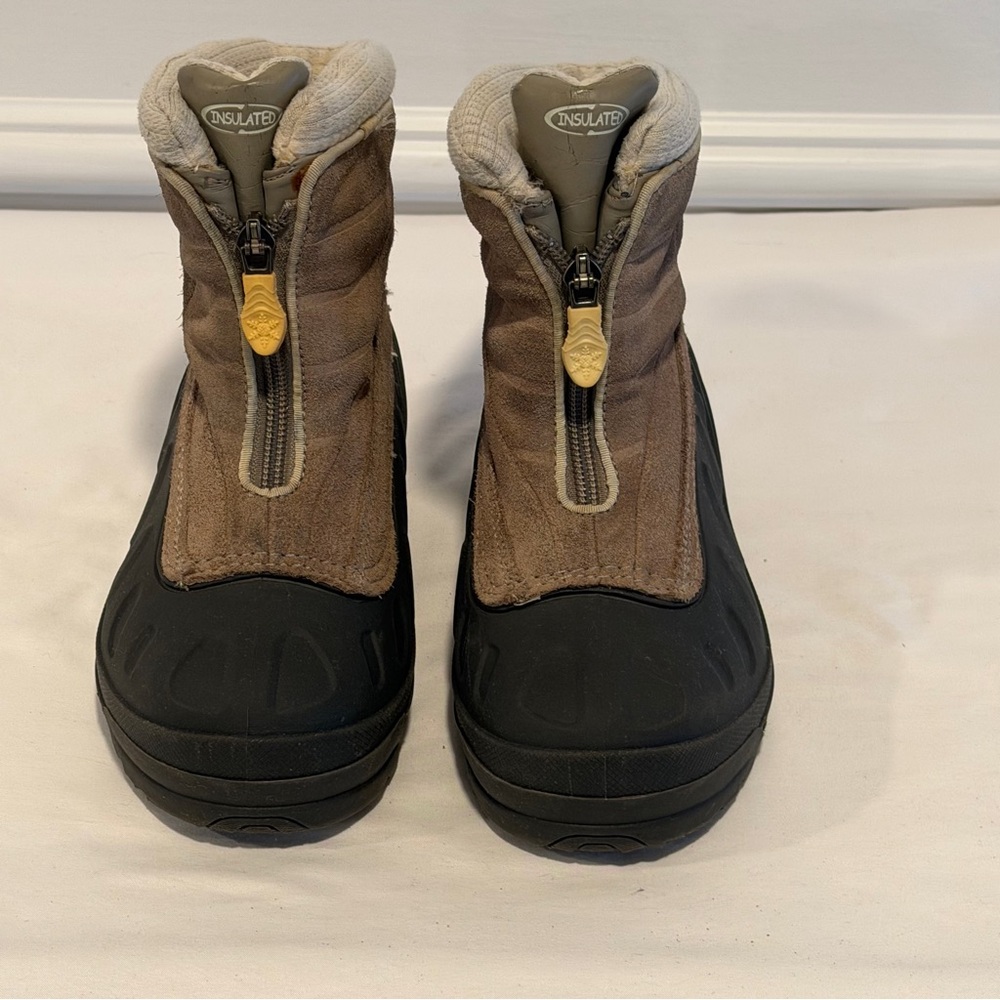 Columbia Arctic Ascent Insulated Winter Boots Sze 12 Kids Brown Black Waterproof